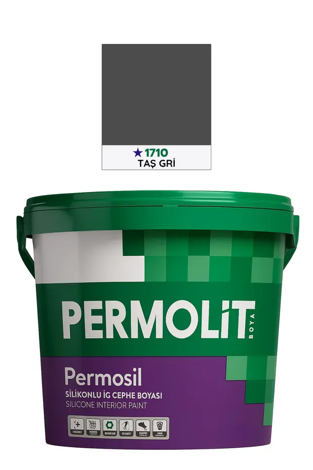 Permosil Silikonlu Silinebilir Su Bazlı İç Cephe Boyası Taş Gri